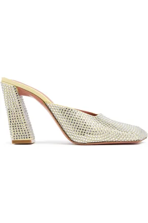 Amina Muaddi 95mm Hohe Kristall-mules „charlotte“