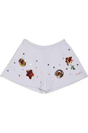 Marni Shorts Aus Baumwollfleece Mit Pailletten
