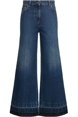 VALENTINO Hoch Geschnittene Schlagjeans Aus Denim