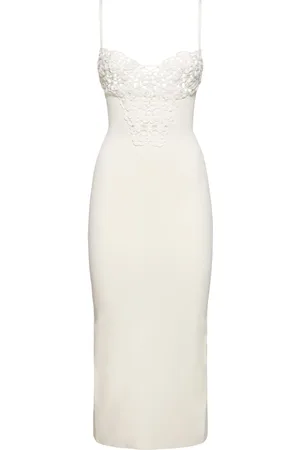 GALVAN Halbtransparentes Midikleid Mit Makramee-stickerei
