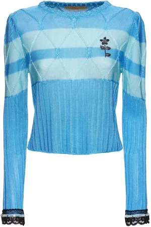CORMIO Langärmeliger Viskosepullover Mit Spitze „olaf“