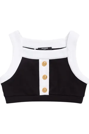 Balmain Bauchfreies Oberteil Aus Baumwolle