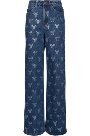 Self-Portrait Jeans Aus Baumwolldenim Mit Strass