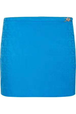 VERSACE Minirock Aus Wollmischjacquard Mit Logo
