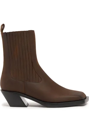 Amina Muaddi 40mm Hohe Chelseastiefel Aus Gewachstem Leder