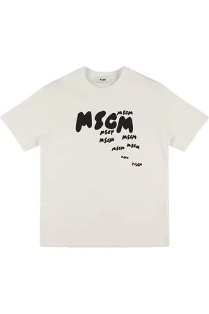 Msgm Bedrucktes T-shirt Aus Baumwolljersey