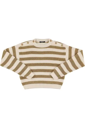 Balmain Striped Wool Knit Sweater