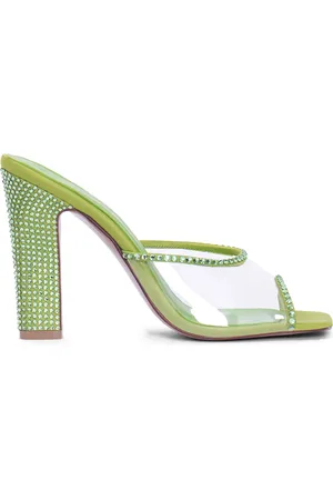 ANDREA WAZEN 90mm Hohe Mules Aus Pvc Mit Kristallen „gloria“