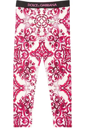 Dolce & Gabbana Leggings Aus Baumwolle Mit Majolicadruck