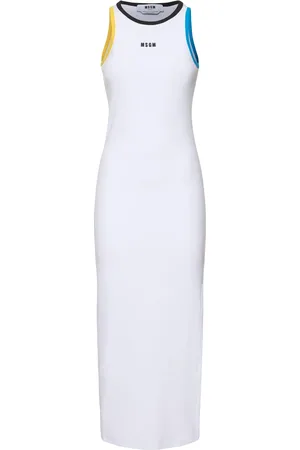 Msgm Logo Jersey Midi Tank Dress