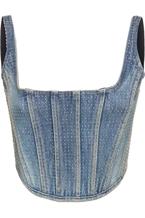 Marc Jacobs Korsett Aus Denim Mit Kristallen
