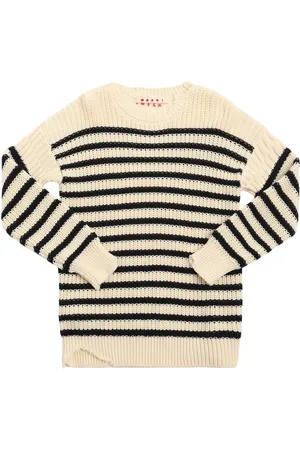 Marni Sweater Aus Baumwollstrick Mit Streifen