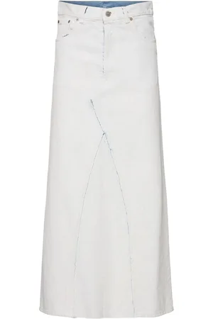 Maison Margiela Langer Rock Aus Beschichtete Denim
