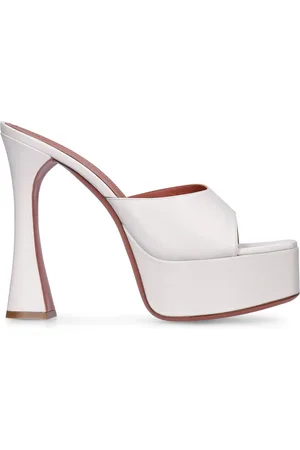 Amina Muaddi 140mm Hohe Sandaletten Aus Leder „dalida“