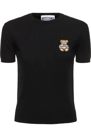 Moschino Kurzärmeliges Top Aus Wollstrick