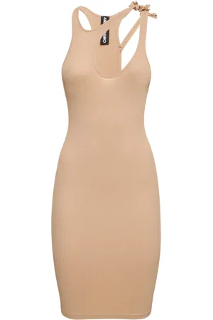 ANDREADAMO Ribbed Jersey Mini Dress W/double Straps