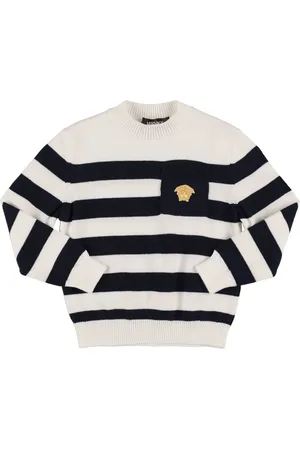 VERSACE Strickpullover Mit Druck „marine“