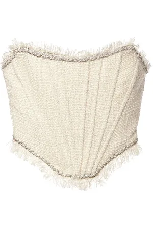 GIUSEPPE DI MORABITO Trägerloses Bouclé-bustiertop