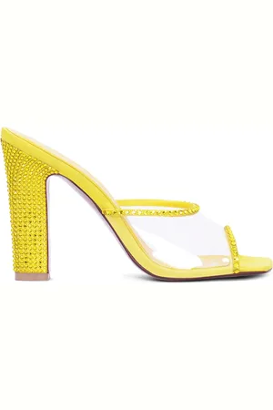 ANDREA WAZEN 90mm Hohe Mules Aus Pvc Mit Kristallen „gloria“