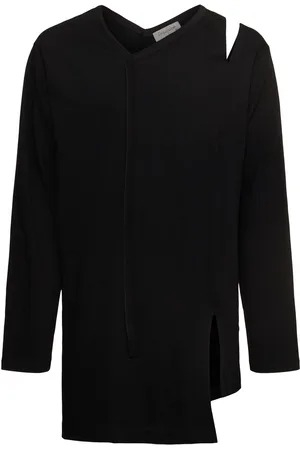 YOHJI YAMAMOTO Langarm-t-shirt Mit V-ausschnitt „binder“