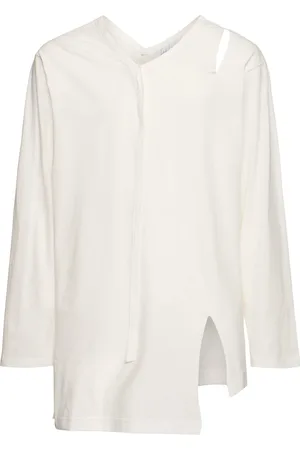 YOHJI YAMAMOTO Langarm-t-shirt Mit V-ausschnitt „binder“