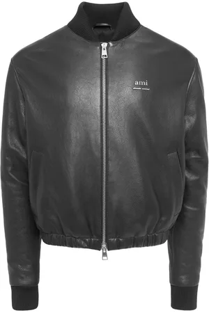 Ami Bomberjacke Aus Leder Mit Logo