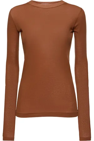Auralee Transparentes Langarm-shirt Aus Baumwolle
