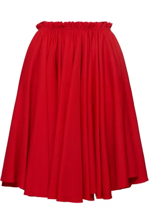 Ami Wool Canvas Midi Skirt