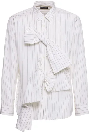 Comme des Garçons Striped Cotton Shirt W/ Knotted Details