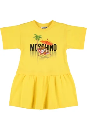 Moschino Kleid Aus Baumwollfleece Mit Druck