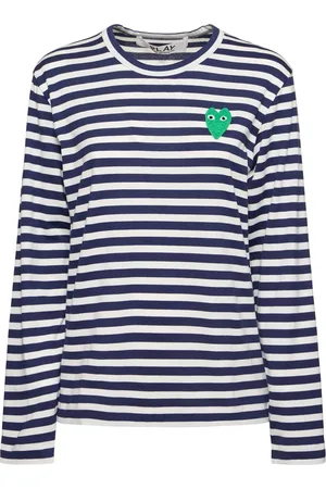 Comme des Garçons Gestreiftes T-shirt Aus Baumwolljersey