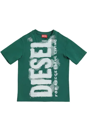 Diesel Washed Logo Print Cotton Jersey T-shirt