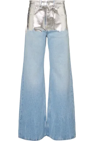Paco rabanne Embellished High Rise Straight Jeans