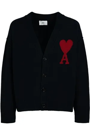 Ami Cardigan Aus Wollstrick Mit Logo