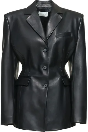 MAGDA BUTRYM Leder-blazer Mit Bindeband