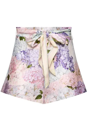 ZIMMERMANN Dawning Printed Silk Flat Front Shorts