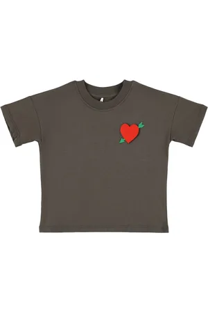 Mini Rodini Besticktes T-shirt Aus Baumwolljersey