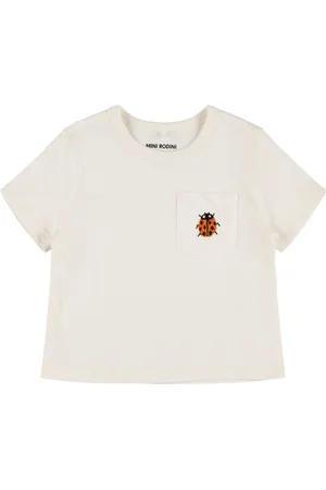 Mini Rodini Besticktes T-shirt Aus Baumwolljersey