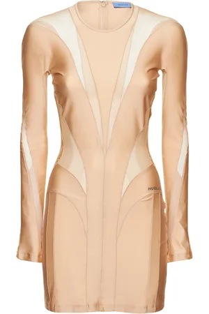 MUGLER Minikleid Mit Mesh Und Jersey