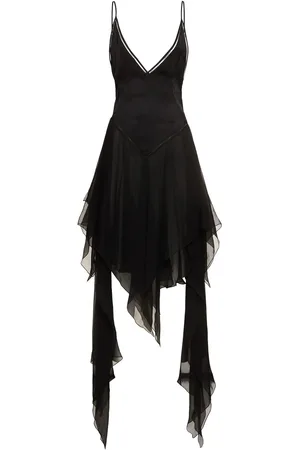 ANN DEMEULEMEESTER Multilayer Silk Blend Midi Dress