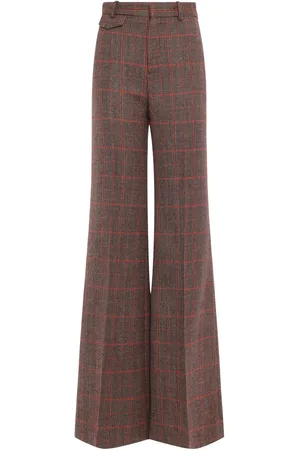 Chloé Check Wool Flared Pants