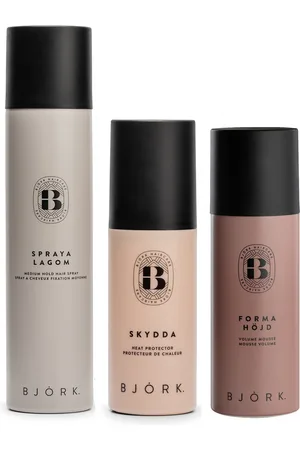 björk Styling Bundle Hairspray 300 ml & Volume Mousse 200 ml & He