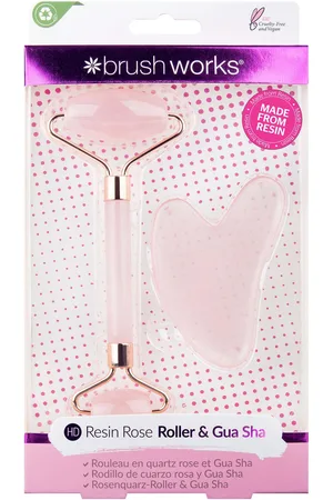 Brushworks HD Rose Quartz Roller & Gua Sha