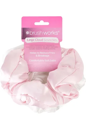 Brushworks Large Cloud Scrunchies Pink & White