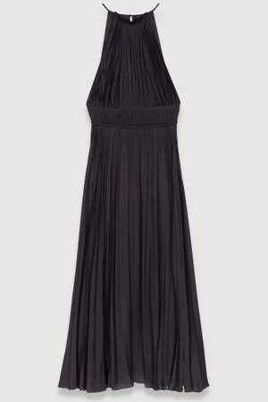 Maje Langes, Plissiertes Kleid Aus Satin