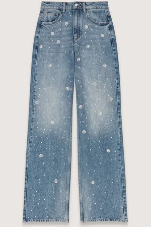 Maje Weite Jeans Mit Stickereien