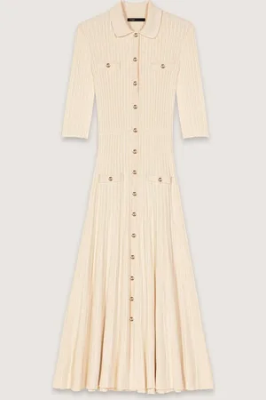 Maje Midi-strickkleid Mit Pailletten