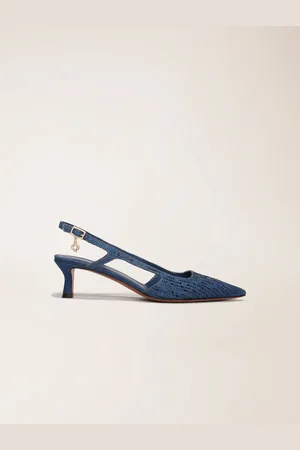Maje Slingback-denim-pumps Mit Strass