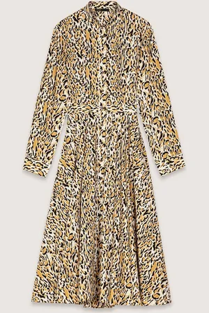Maje Midi-kleid Mit Leoparden-print