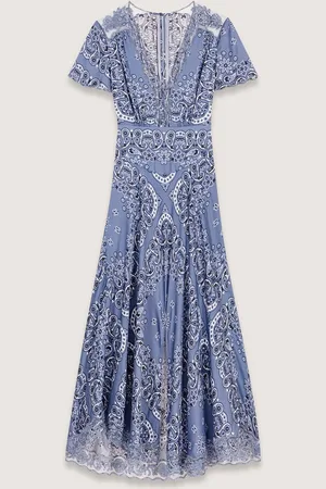 Maje Langes Fließendes Kleid Mit Print